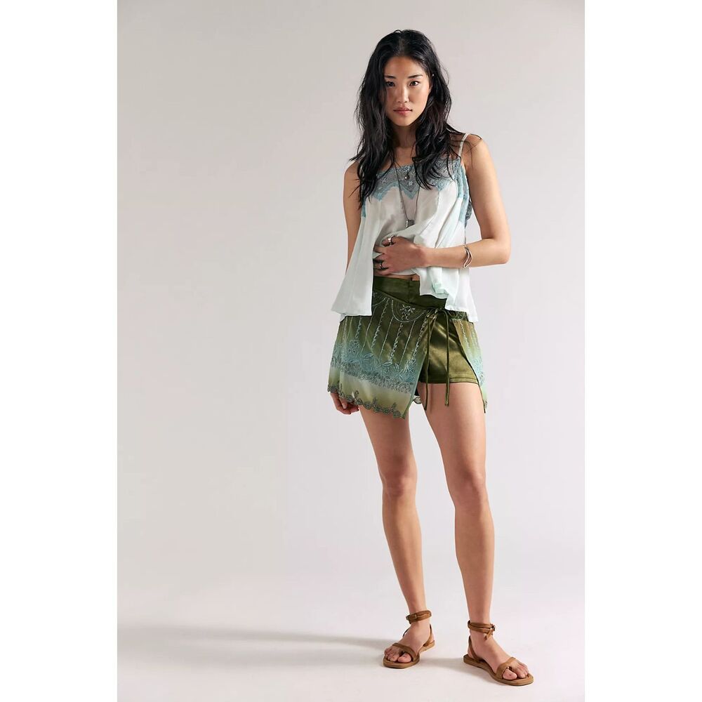 Free People Red Lala Beaded Skort $168